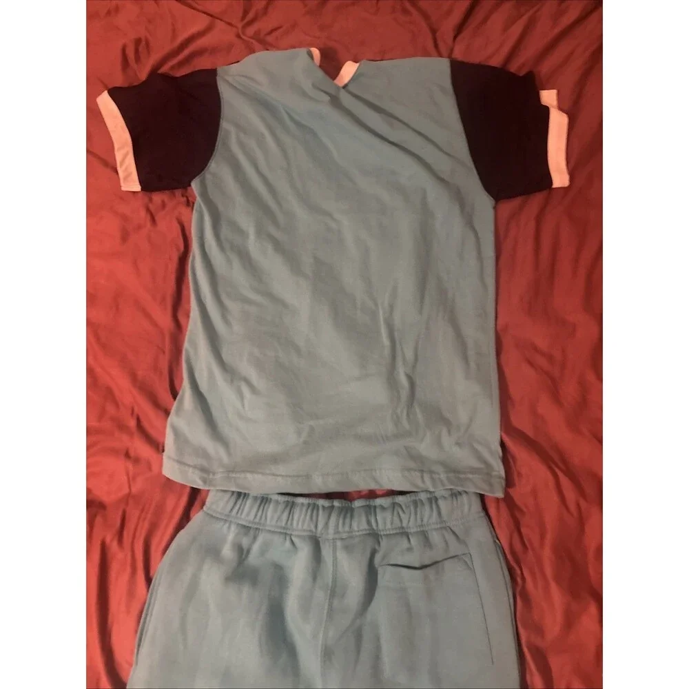 Nike Men's Medium Blue / Light Blue T-Shirt and Drawstring Shorts Set